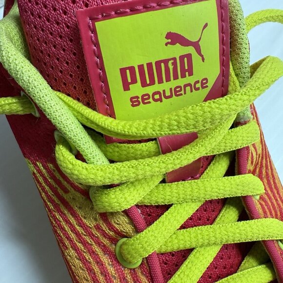 Puma Sequence Women’s Running Shoes Sz 7.5 Pink Chartreuse Lace Up Sneakers NWOB - Picture 7 of 10